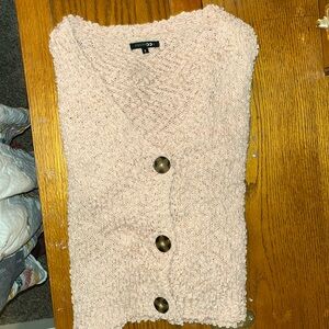 Soft light pink cardigan sweater